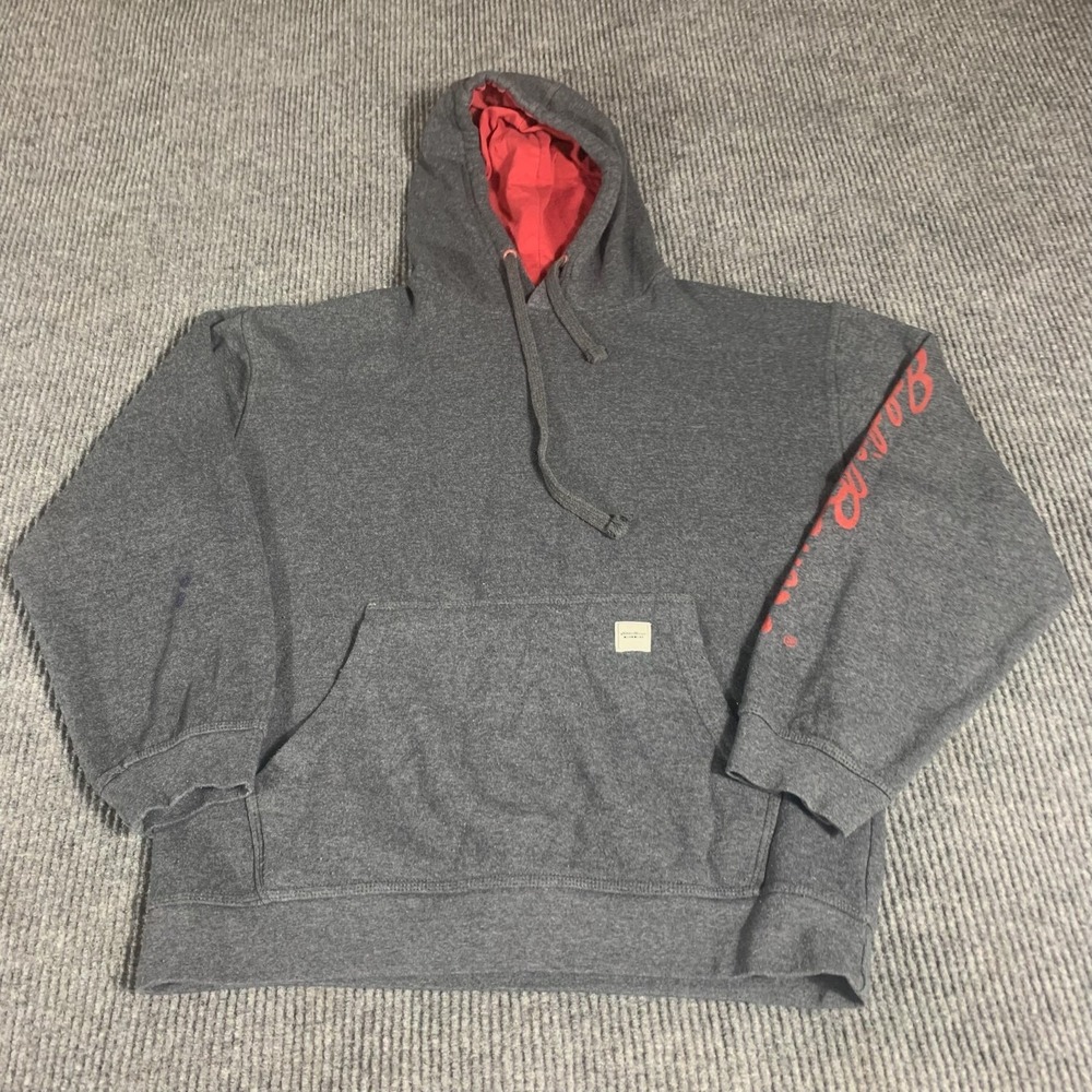 Eddie Bauer Hoodie Mens Medium M‎ Gray Sweatshirt Workwear Sleeve Hit Outdoors
